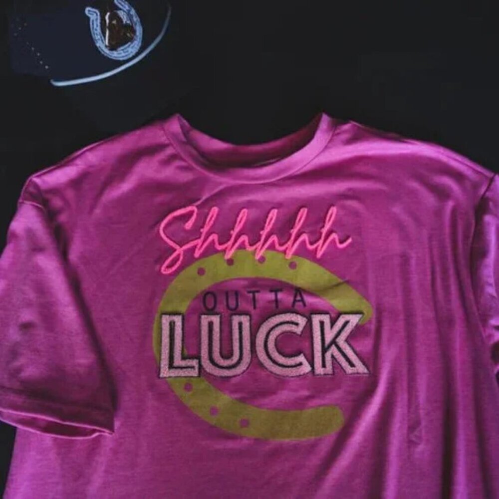 SHHHHHHHHHHH OUT OF LUCK GRAPHIC TEE NEW IN PACKAGE - Picture 6 of 7
